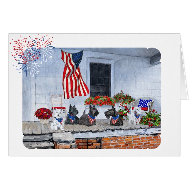 Patriotic Scotties and Westies  (Front Horizontal)
