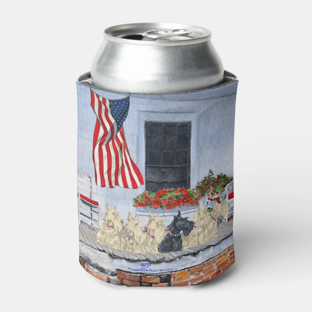 Patriotic Scottish Terriers Can Cooler (Can Front)