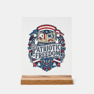 Patriotic Scrapbooker Vector Graphic Tee_1 Acrylic Sign