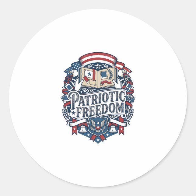 Patriotic Scrapbooker Vector Graphic Tee_1 Classic Round Sticker (Front)