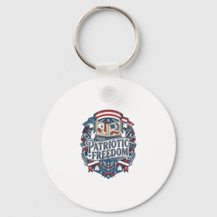 Patriotic Scrapbooker Vector Graphic Tee_1 Keychain