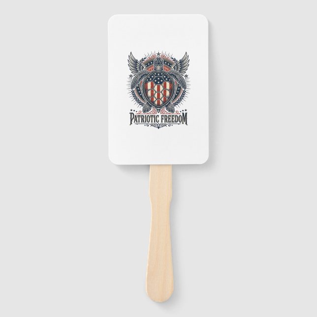  Patriotic Sea Turtle Hand Fan (Front)