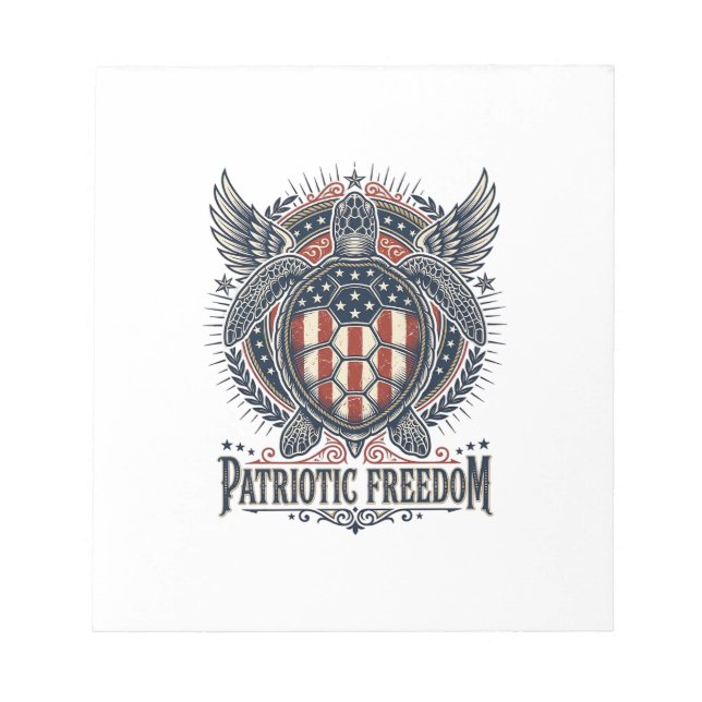  Patriotic Sea Turtle Notepad (Front)