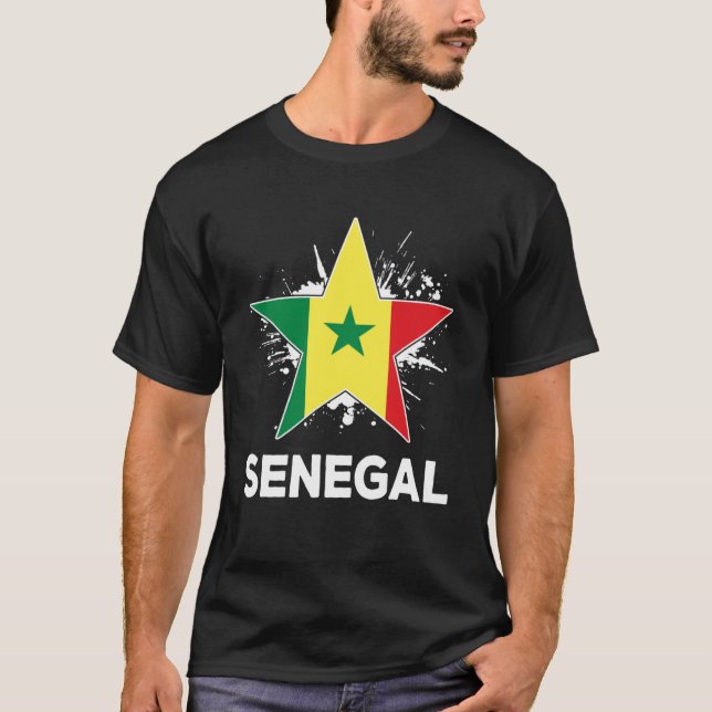 Patriotic Senegal Pride Senegalese Flag T-Shirt (Front)