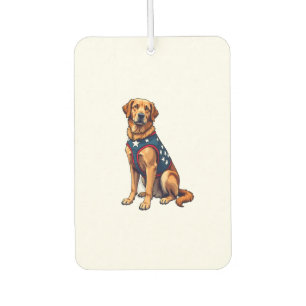 Patriotic Service Dog Golden Retriever Shirt Air Freshener