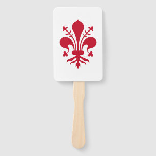 Patriotic set of hand fans with flag of Florence