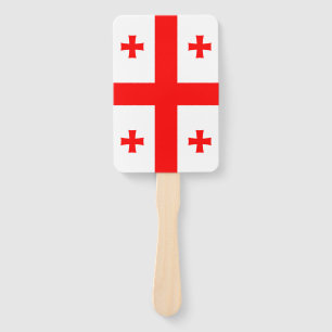 Patriotic set of hand fans with flag of Georgia