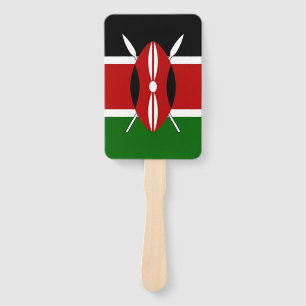 Patriotic set of hand fans with flag of Kenya