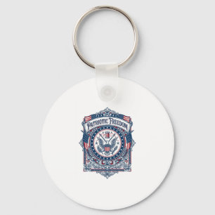 Patriotic Sewing Circle Vector Graphic Tee Keychain