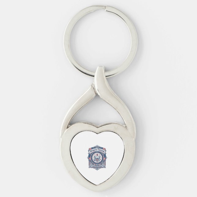 Patriotic Sewing Circle Vector Graphic Tee Keychain (Front)