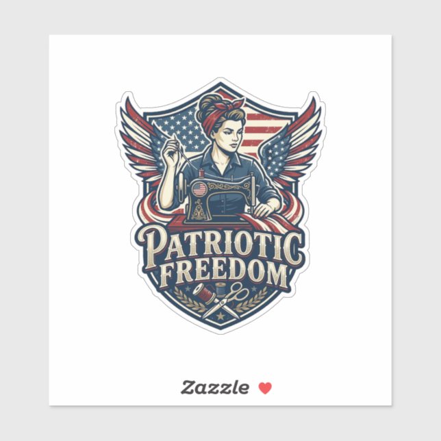 Patriotic Sewing Mom Vector Graphic Tee_1 (Sheet)