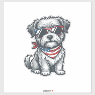 Patriotic Shaggy Dog Vintage Engraving Tank Top_1