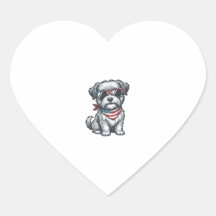 Patriotic Shaggy Dog Vintage Engraving Tank Top_1 Heart Sticker