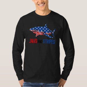 Patriotic Shark American Flag Usa 4th Of July Men T-Shirt