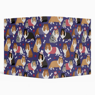 Patriotic Sheltie Shetland Sheepdog Binder