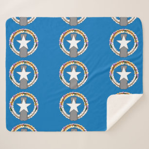 Patriotic Sherpa Blanket - Northern Mariana flag
