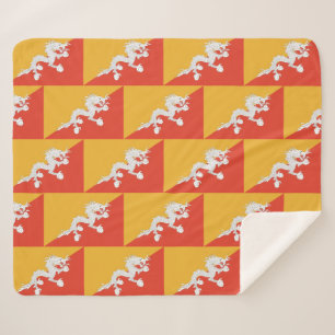 Patriotic Sherpa Blanket with Bhutan flag