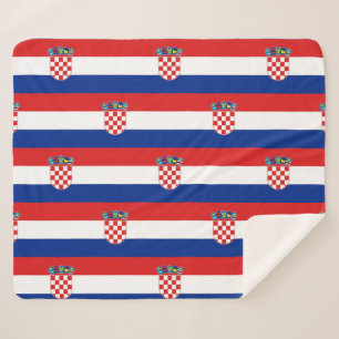 Patriotic Sherpa Blanket with Croatia flag
