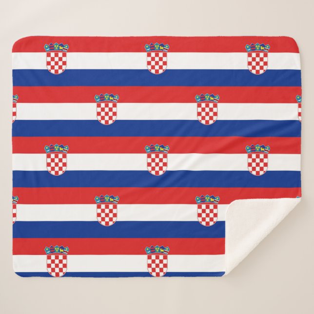 Patriotic Sherpa Blanket with Croatia flag (Front (Horizontal))
