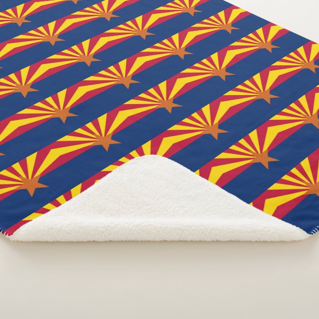 Patriotic Sherpa Blanket with flag of Arizona (3/4)