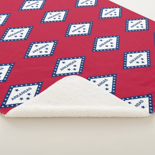 Patriotic Sherpa Blanket with flag of Arkansas (3/4)