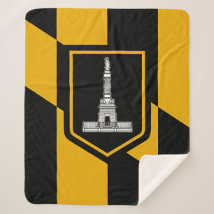 Patriotic Sherpa Blanket with flag of Baltimore