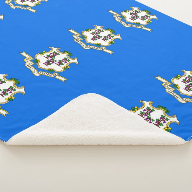 Patriotic Sherpa Blanket with flag of Connecticut (3/4)