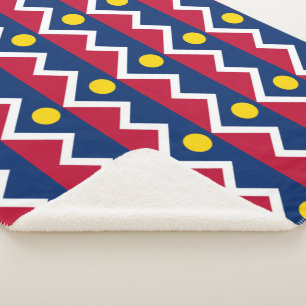 Patriotic Sherpa Blanket with flag of Denver