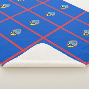 Patriotic Sherpa Blanket with flag of Guam