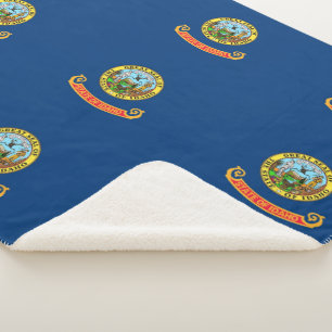 Patriotic Sherpa Blanket with flag of Idaho