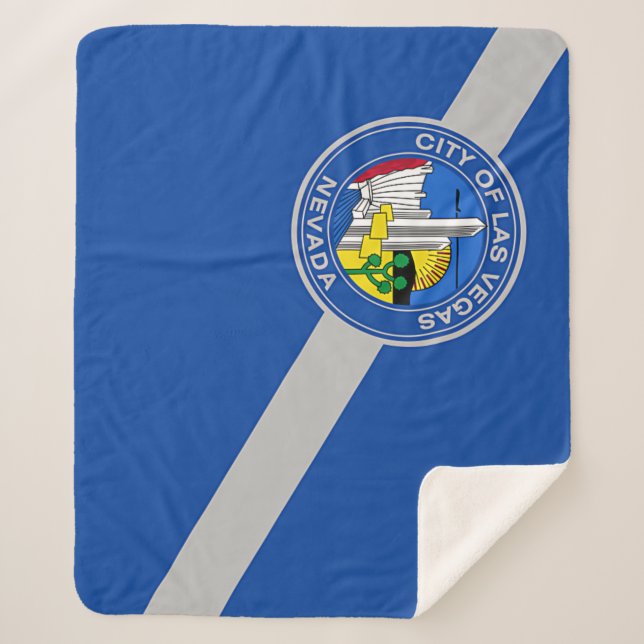 Patriotic Sherpa Blanket with flag of Las Vegas (Front)