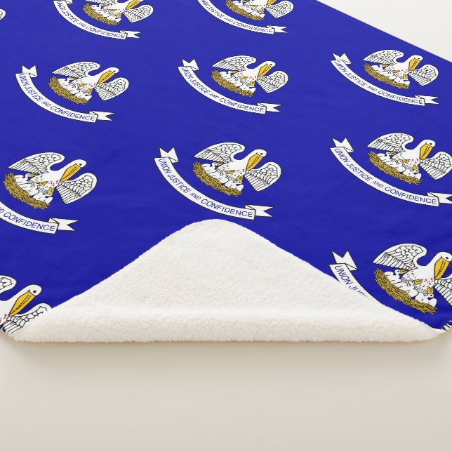 Patriotic Sherpa Blanket with flag of Louisiana (3/4)