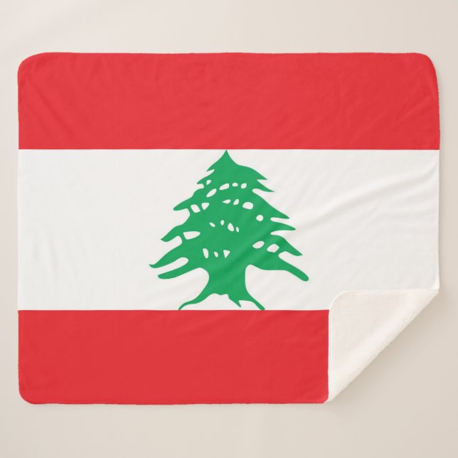 Patriotic Sherpa Blanket with Lebanon flag (Front (Horizontal))