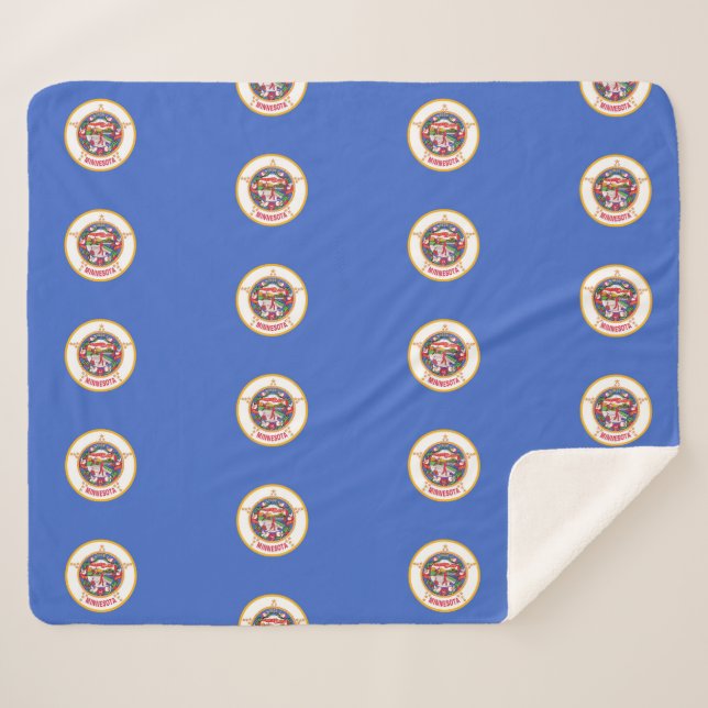 Patriotic Sherpa Blanket with Minnesota flag (Front (Horizontal))