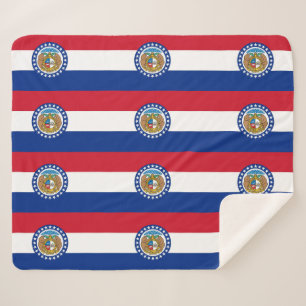 Patriotic Sherpa Blanket with Missouri flag