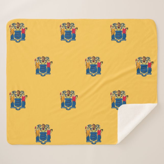 Patriotic Sherpa Blanket with New Jersey flag (Front (Horizontal))