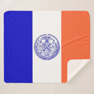 Patriotic Sherpa Blanket with New York City flag