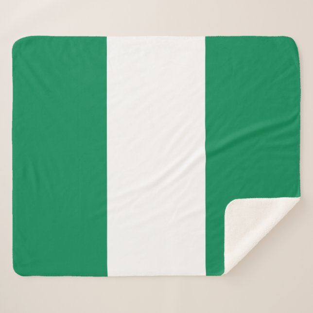 Patriotic Sherpa Blanket with Nigeria flag (Front (Horizontal))