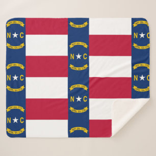 Patriotic Sherpa Blanket with North Carolina flag