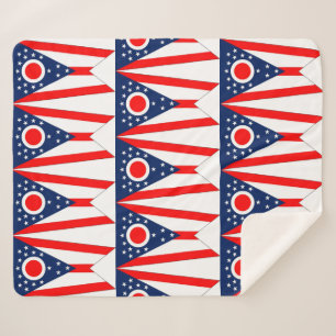 Patriotic Sherpa Blanket with Ohio flag