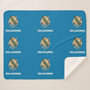 Patriotic Sherpa Blanket with Oklahoma flag