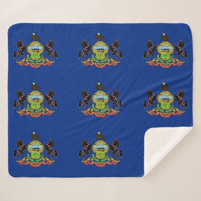 Patriotic Sherpa Blanket with Pennsylvania flag (Front (Horizontal))