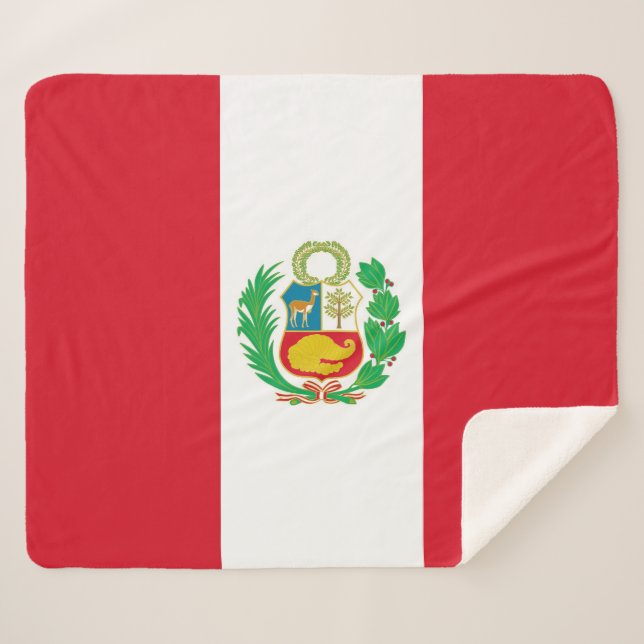 Patriotic Sherpa Blanket with Peru flag (Front (Horizontal))