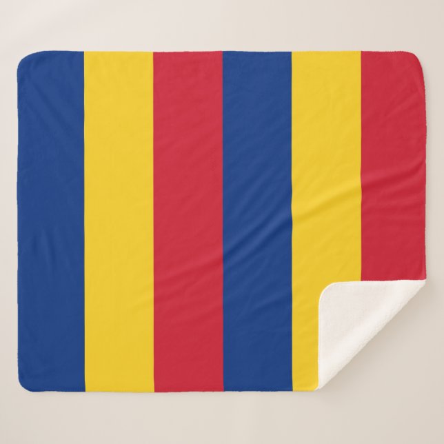 Patriotic Sherpa Blanket with Romania flag (Front (Horizontal))