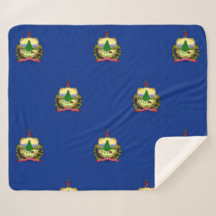 Patriotic Sherpa Blanket with Vermont flag
