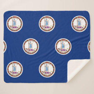Patriotic Sherpa Blanket with Virginia flag