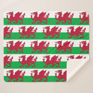 Patriotic Sherpa Blanket with Wales flag