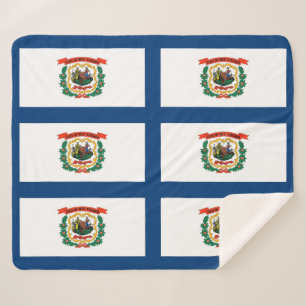 Patriotic Sherpa Blanket with West Virginia flag