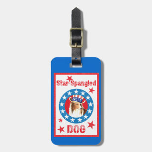Patriotic Shetland Sheepdog Luggage Tag