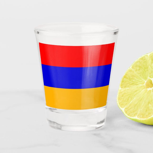 Patriotic shot glass with flag of Armenia (Front)